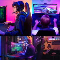 Gaming Chair Office Computer Height-Adjustable With Lumbar Cushion Office