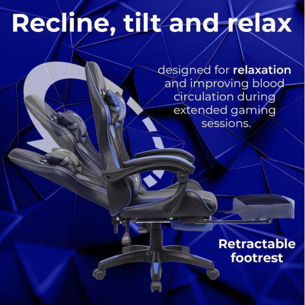 Gaming Chair Office Computer Height-Adjustable With Lumbar Cushion Office