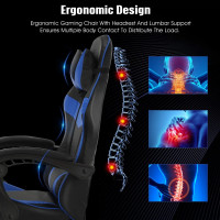 Gaming Chair Office Computer Height-Adjustable With Lumbar Cushion Office