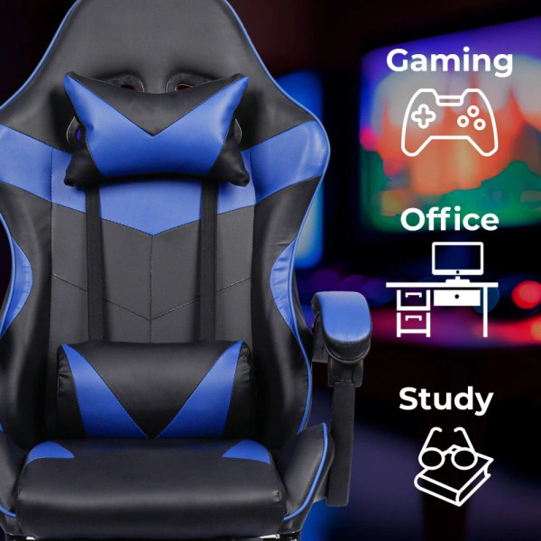 Gaming Chair Office Computer Height-Adjustable With Lumbar Cushion Office