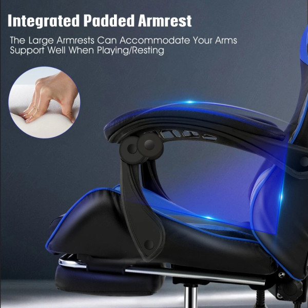 Gaming Chair Office Computer Height-Adjustable With Lumbar Cushion Office