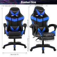 Gaming Chair Office Computer Height-Adjustable With Lumbar Cushion Office