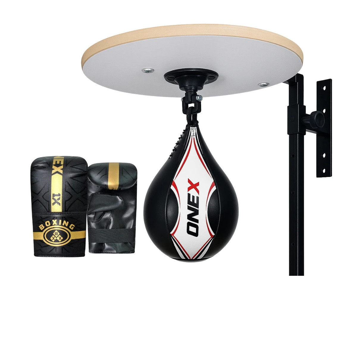 Speed Ball Platform Adjustable with Speed Bag & Mitts for Boxing Reflex Training