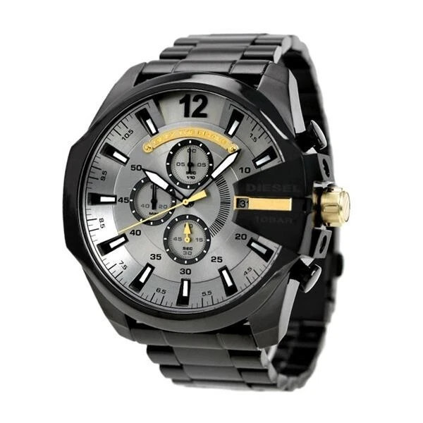 DIESEL MEGA CHIEF MENS CHRONOGRAPH WATCH DZ4479 BLACK - WARRANTY - RRP 279.00
