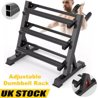 Heavy Duty Dumbbell Rack Storage Stand Hex Weight 3 Tier Wide Home Gym Fitness