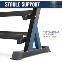 Heavy Duty Dumbbell Rack Storage Stand Hex Weight 3 Tier Wide Home Gym Fitness