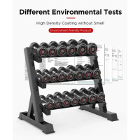 Heavy Duty Dumbbell Rack Storage Stand Hex Weight 3 Tier Wide Home Gym Fitness