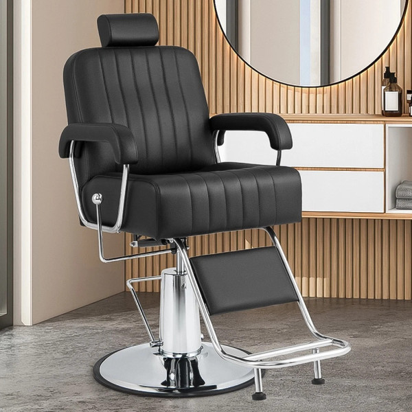 Costway Black Hydraulic Barber Chair with Adjustable Headrest 1307