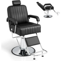 Costway Black Hydraulic Barber Chair with Adjustable Headrest 1307