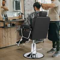 Costway Black Hydraulic Barber Chair with Adjustable Headrest 1307