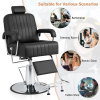 Costway Black Hydraulic Barber Chair with Adjustable Headrest 1307