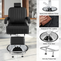 Costway Black Hydraulic Barber Chair with Adjustable Headrest 1307