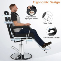 Costway Black Hydraulic Barber Chair with Adjustable Headrest 1307