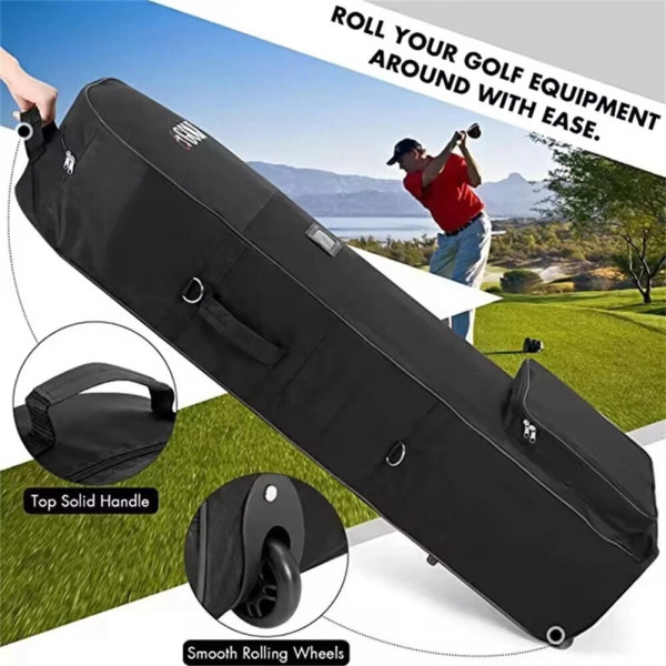 Heavy Duty Padded Golf Travel Bags Storage Cover Case with Wheels Holiday Black