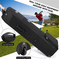 Heavy Duty Padded Golf Travel Bags Storage Cover Case with Wheels Holiday Black