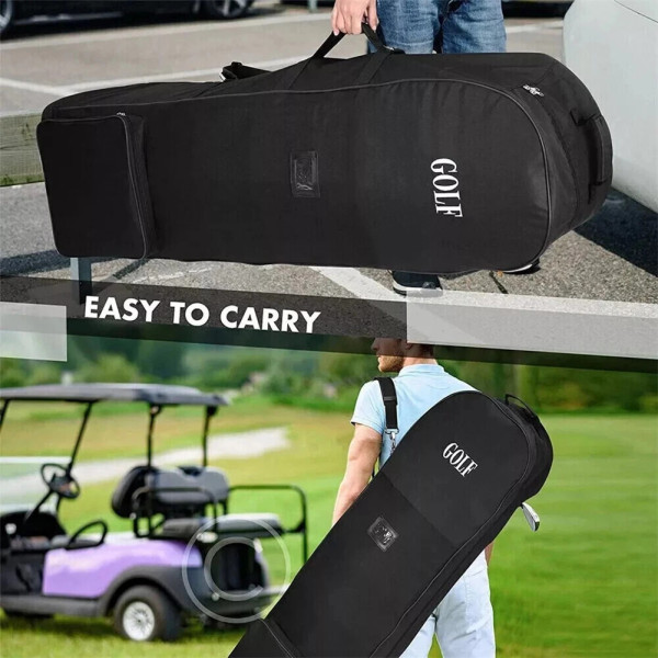 Heavy Duty Padded Golf Travel Bags Storage Cover Case with Wheels Holiday Black