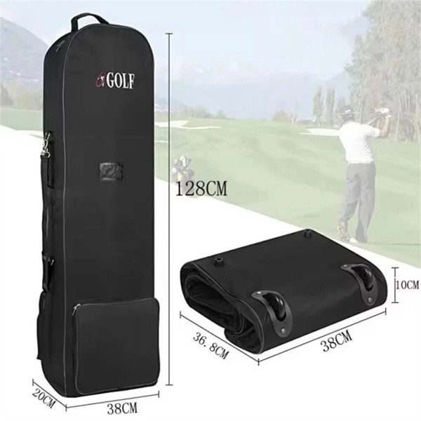 Heavy Duty Padded Golf Travel Bags Storage Cover Case with Wheels Holiday Black