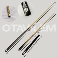 Billiards Cue Small Head Split Dual-Section 3/4, Detachable Snooker Stick with Vacuum Head Interface, Seamless Connection,