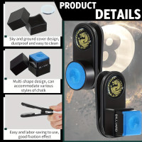 Portable Billiard Cue Chalk Box with Belt Clip & Cover - Compact Chalk Pouch Suitable for Snooker and Pool, Fits Square/Round