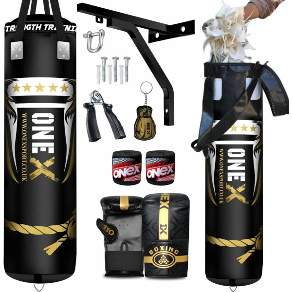 Heavy Duty Punch Bag 5ft / 4ft / 3ft Unfilled Hanging Boxing Bags Punching Set