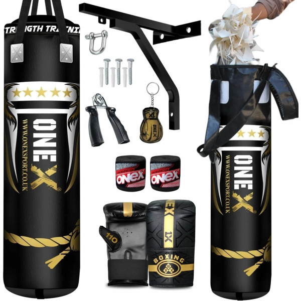 Heavy Duty Punch Bag 5ft / 4ft / 3ft Unfilled Hanging Boxing Bags Punching Set
