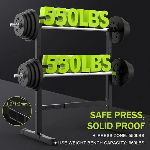 Squat Racks Barbell Rack Stand Adjustable Olympic Weight Bench Press Home Gym .