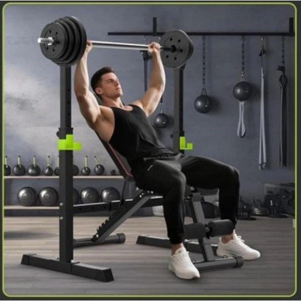Squat Racks Barbell Rack Stand Adjustable Olympic Weight Bench Press Home Gym .
