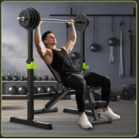 Squat Racks Barbell Rack Stand Adjustable Olympic Weight Bench Press Home Gym .