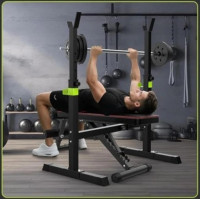 Squat Racks Barbell Rack Stand Adjustable Olympic Weight Bench Press Home Gym .