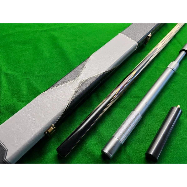 1 Piece Handmade Ash Shaft Ebony Snooker Cue Set With Deluxe Case and extensions