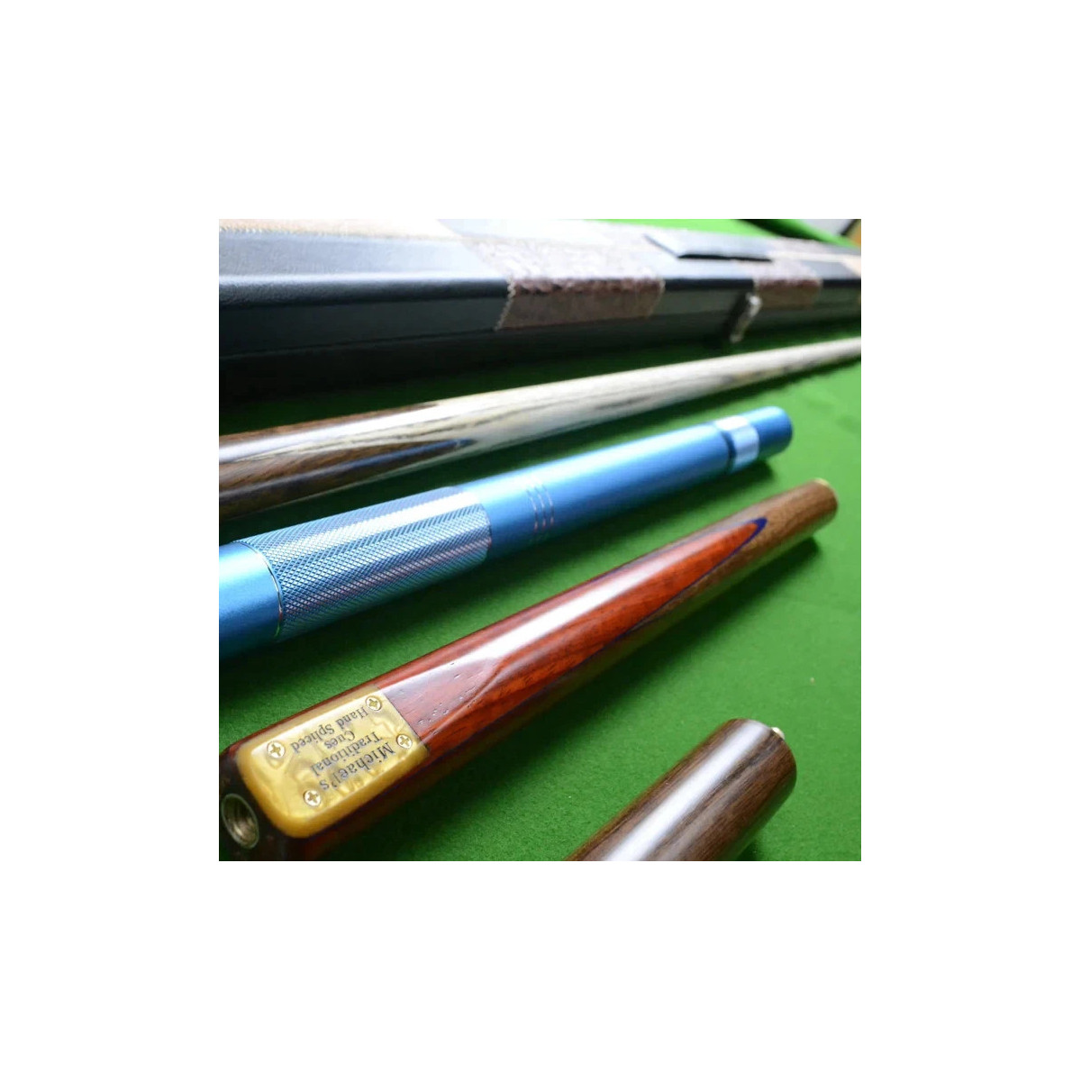 57 Inch Handmade Spliced 3/4 Ash Snooker / Pool Cue Set with Case + Extensions