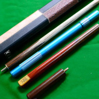 57 Inch Handmade Spliced 3/4 Ash Snooker / Pool Cue Set with Case + Extensions