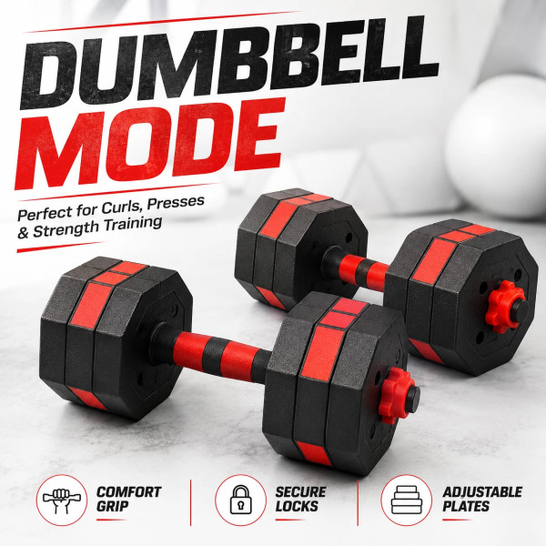 Dumbbells 40KG Adjustable Octagonal Strength Set