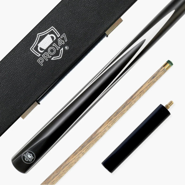 3/4 Piece 57 Inch Ash Shaft Snooker Cue Set with Case and Mini Butt + 9.5mm Tip