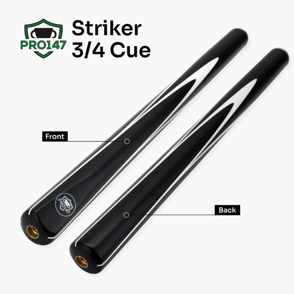 3/4 Piece 57 Inch Ash Shaft Snooker Cue Set with Case and Mini Butt + 9.5mm Tip