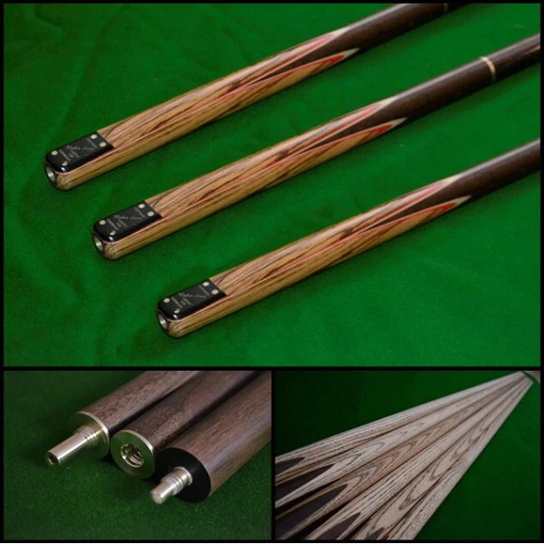 57" Handmade Multi-Spliced Rare Andiroba and Brazilian Cherry Snooker Cue