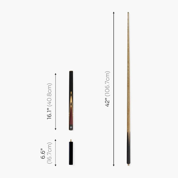 Redwood 3/4 Jointed Ebonised Butt Snooker Pool Cue Set + Black and Blue Case