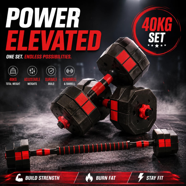 Dumbbells 10KG Adjustable Octagonal Strength Training Set