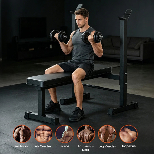 Adjustable Weight Bench Foldable Home Gym Workout Strength Training Press UK
