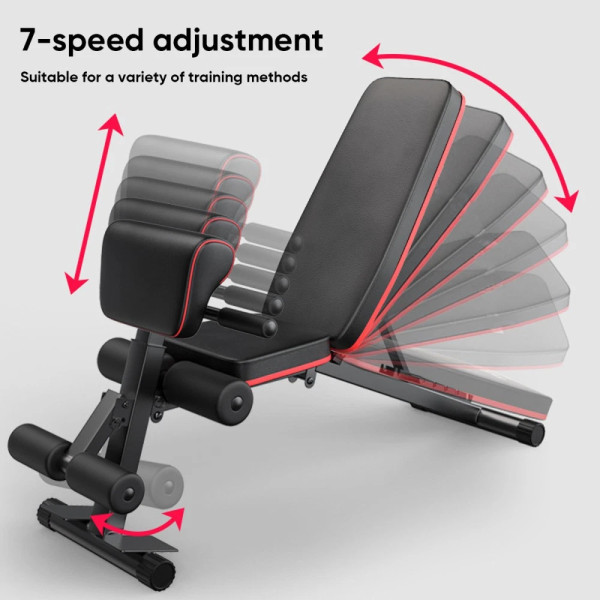 Weight Bench Adjustable Foldable Strength Training Full Body Workout Incline Gym