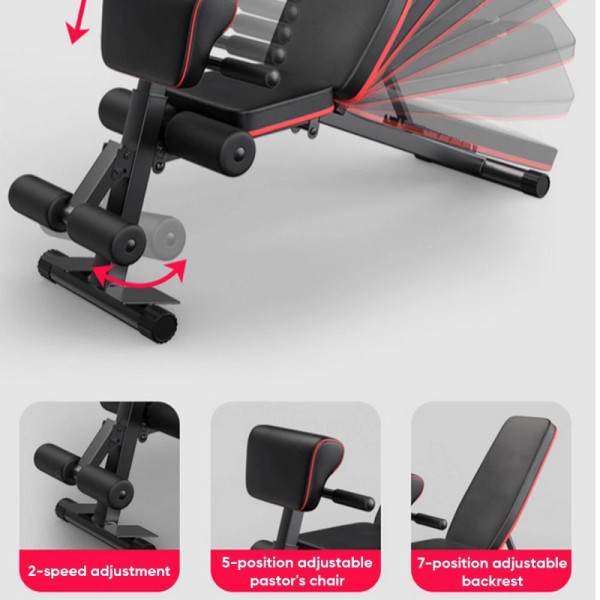 Weight Bench Adjustable Foldable Strength Training Full Body Workout Incline Gym