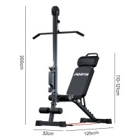9 In 1 Foldable Adjustable Weight Bench Fitness Home Equipment with Barbell Rack