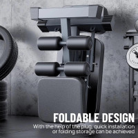 9 In 1 Foldable Adjustable Weight Bench Fitness Home Equipment with Barbell Rack