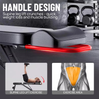 9 In 1 Foldable Adjustable Weight Bench Fitness Home Equipment with Barbell Rack