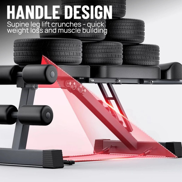9 In 1 Foldable Adjustable Weight Bench Fitness Home Equipment with Barbell Rack