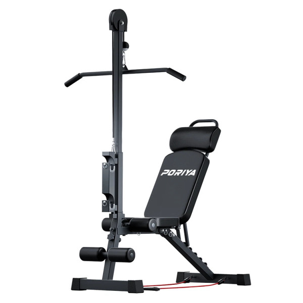 9 In 1 Foldable Adjustable Weight Bench Fitness Home Equipment with Barbell Rack