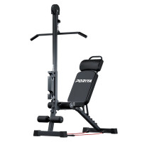 9 In 1 Foldable Adjustable Weight Bench Fitness Home Equipment with Barbell Rack