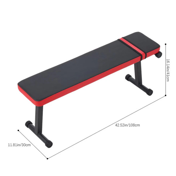 Flat Weight Bench Foldable Strength Training Exercise Home Gym Workout Fitness