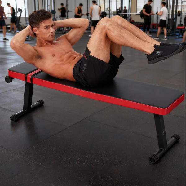 Flat Weight Bench Foldable Strength Training Exercise Home Gym Workout Fitness