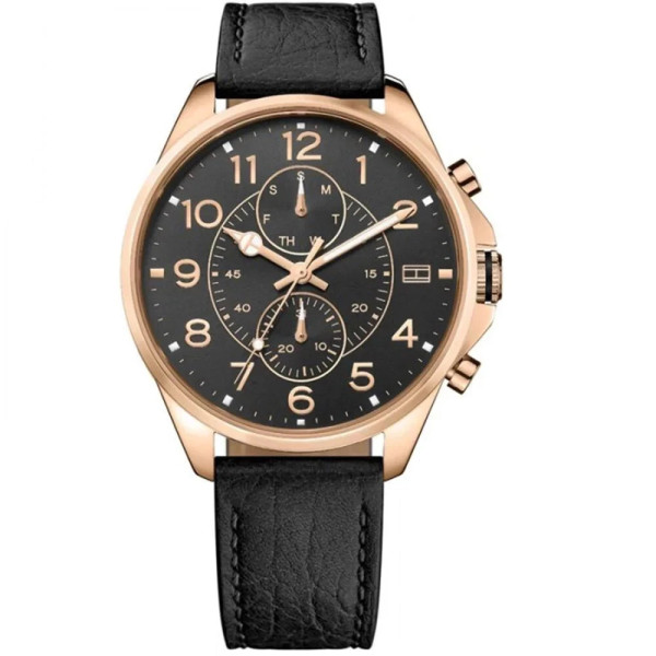 TOMMY HILFIGER MENS WATCH 1791273 BLACK - WARRANTY - RRP 179.00